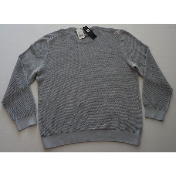 The Men's Store Bloomingdale's Sz XL Gray 100% Cotton Waffle Knit Sweater $168 - Picture 2 of 4